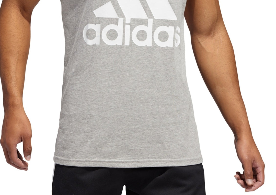 adidas Men's Badge Of Sport Logo Graphic Tank Gray Size Large