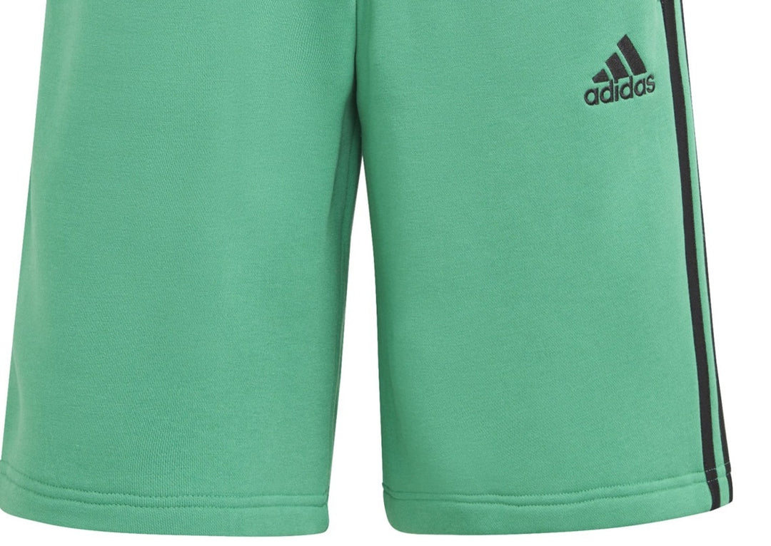 adidas Men's 3 Stripes 10 Fleece Shorts Green Size Small
