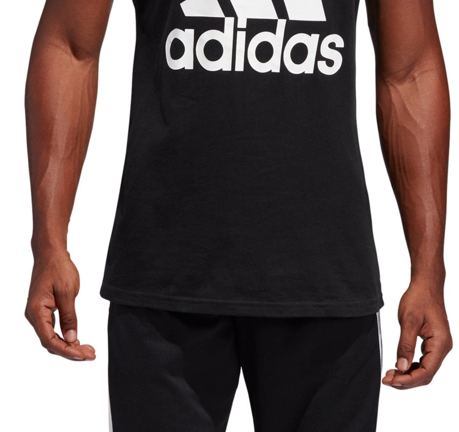 adidas Men's Badge Of Sport Logo Graphic Tank Black Size Medium