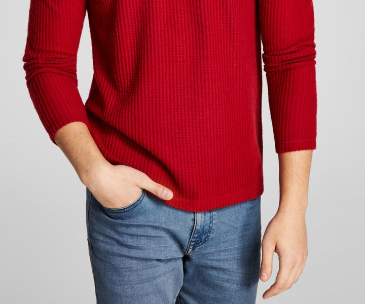 And Now This Men's Crewneck Knit Thermal Shirt Red Size X-Large