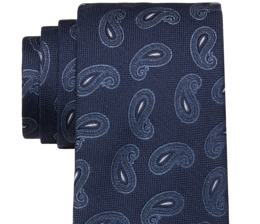 Tommy Hilfiger Men's Halo Paisley Tie Blue Size Regular