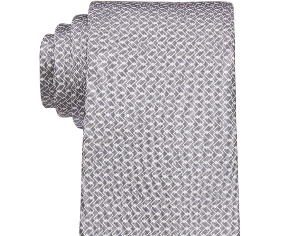 Michael Kors Men's Classic Design Link Print Tie Gray Size Regular