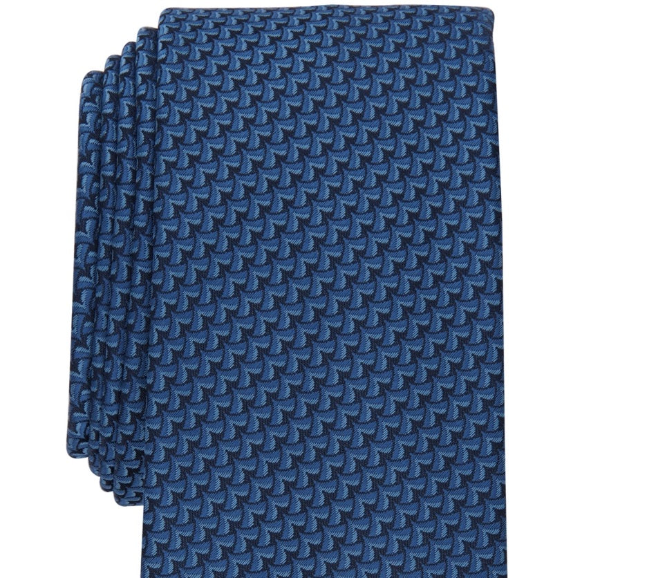 Alfani Men's Scott Slim Mini Neat Tie Blue Size Regular