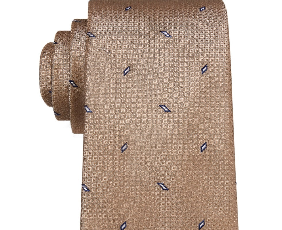 Michael Kors Men's Classic Design Spaced Out Geometric Tie Brown Size Regular