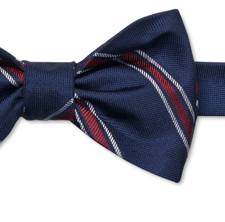 Tommy Hilfiger Men's Rumi Stripe Self-Tie Bow Blue Size Regular