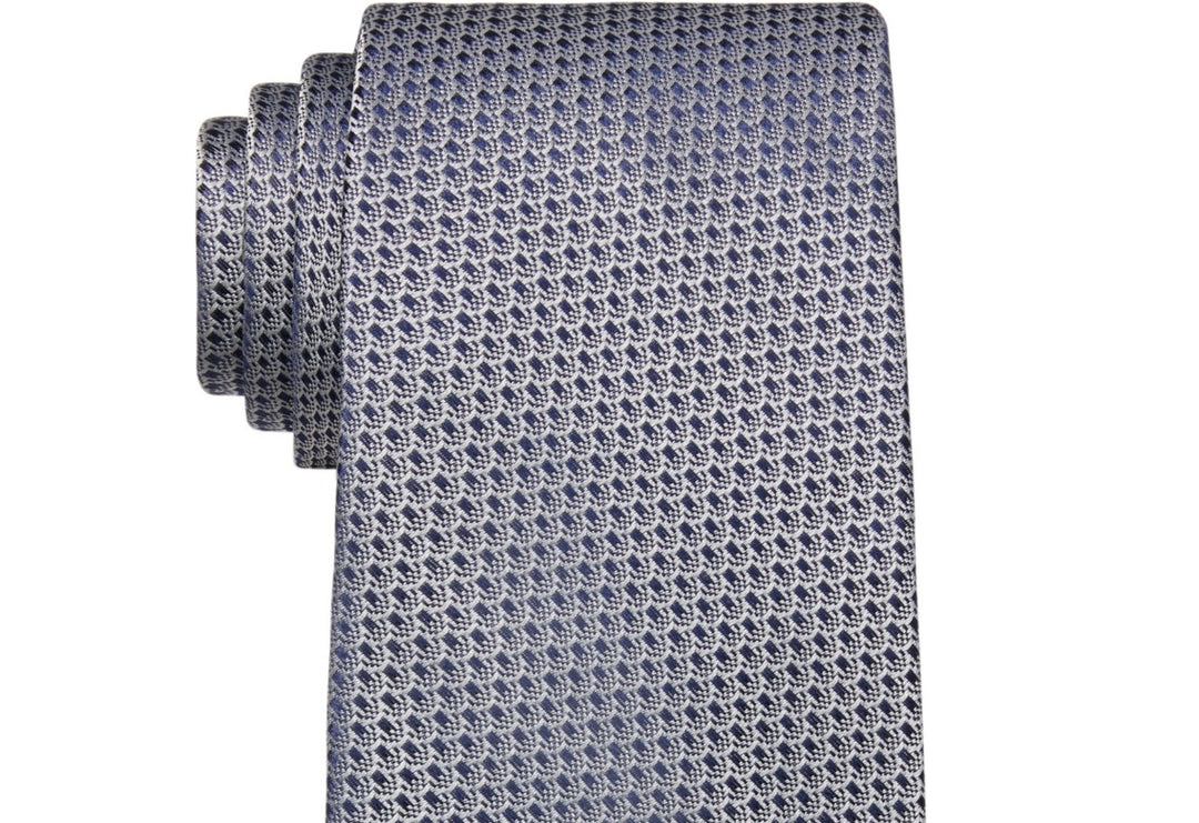 Tommy Hilfiger Men's Chainlink Textured Tie Blue Size Regular