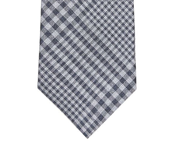 Michael Kors Men's Classic Design Glenplaid Tie Gray Size Regular