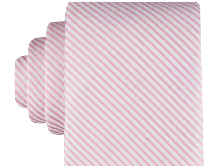 Tommy Hilfiger Men's Seersucker Stripe Tie  Pink Size Regular