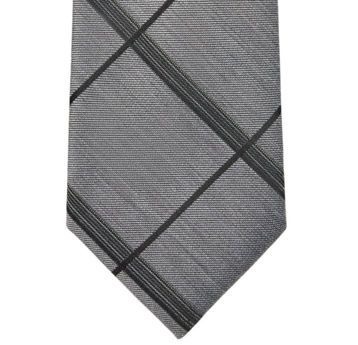 Calvin Klein Men's Slim Grid Tie Gray Size Regular