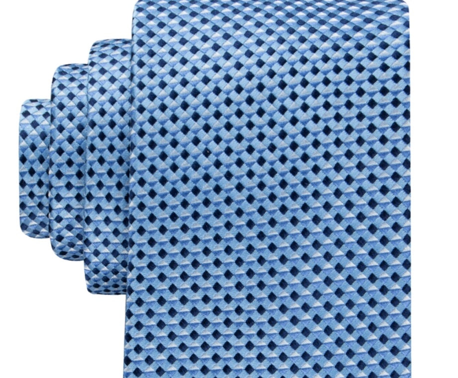 Tommy Hilfiger Men's Micro Geo Tie Blue Size Regular