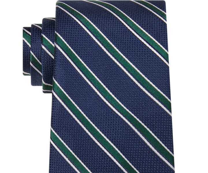 Tommy Hilfiger Men's Kingston Striped Tie Green Size Regular