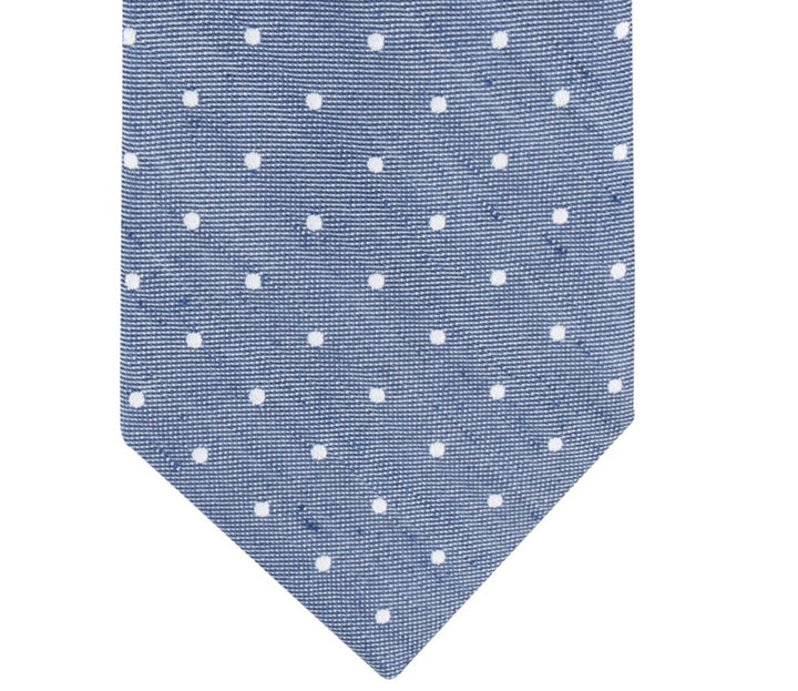 Tommy Hilfiger Men's Linen Dot Tie Blue Size Regular