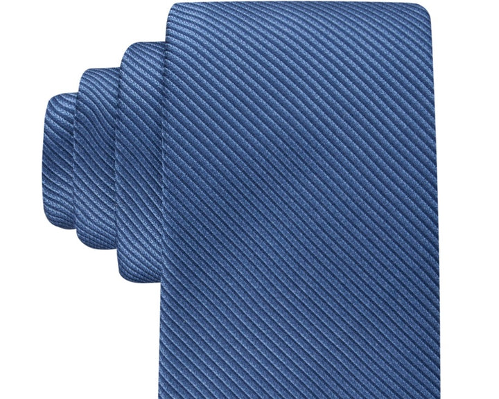 Calvin Klein Men's Shiny Mini Stripe Solid Tie Blue Size Regular