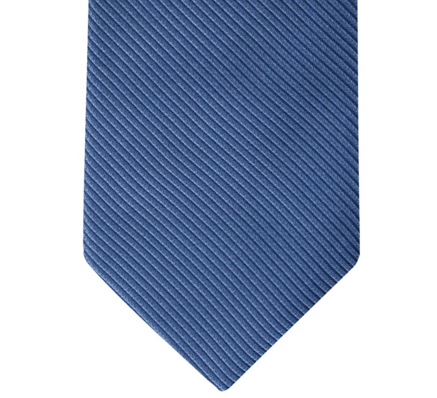 Calvin Klein Men's Shiny Mini Stripe Solid Tie Blue Size Regular