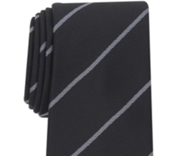 Alfani Men's Hadley Stripe Tie Black Size Regular