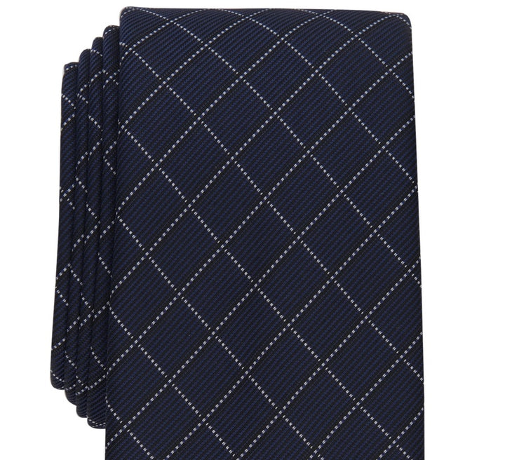 Alfani Men's Slim Grid Tie Blue Size Regular