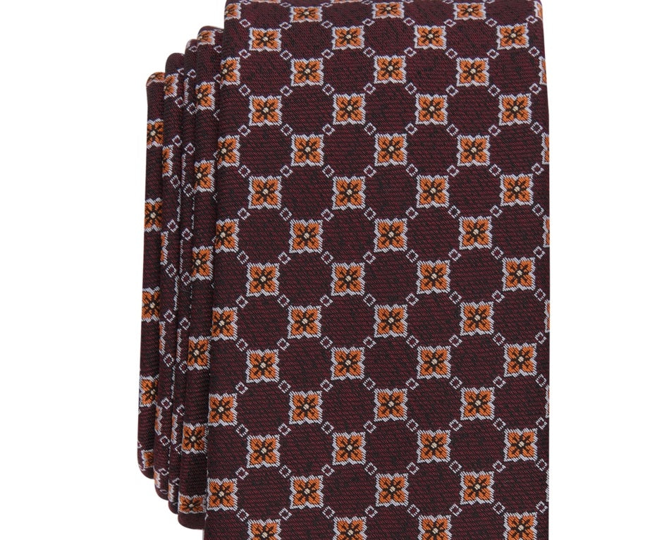 Bar III Men's Nostrand Skinny Tie Brown Size Regular