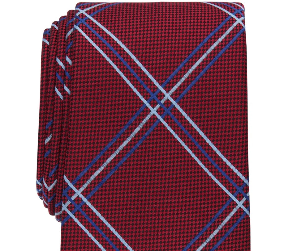 Club Room Men's Otero Grid Tie Red Regular