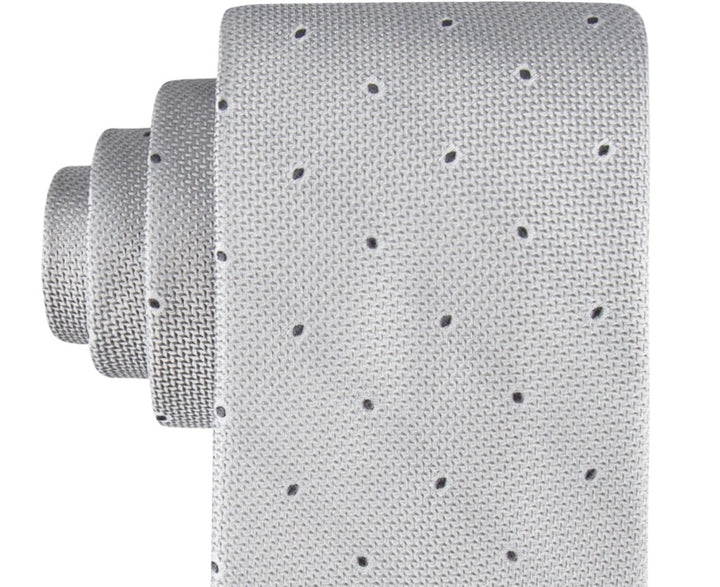 Calvin Klein Men's Textured Micro Dot Neat Tie Gray Size Regular