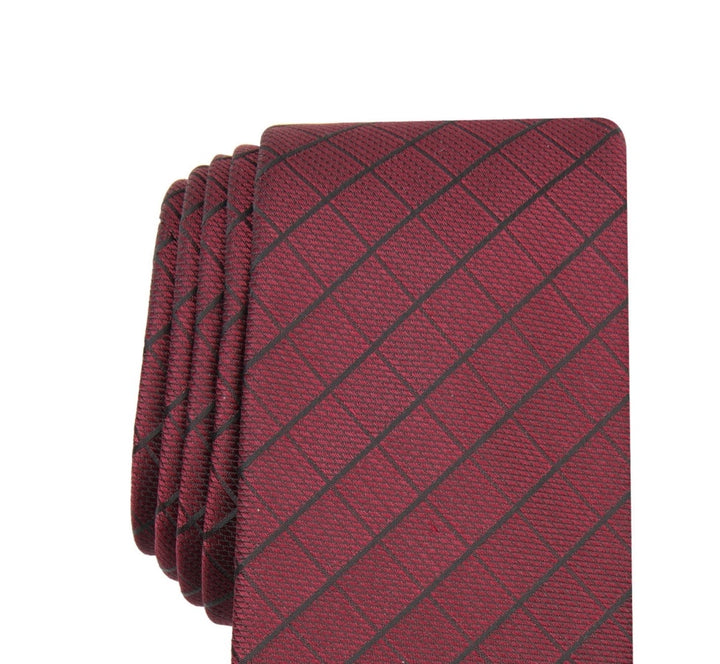 Alfani Men's Vendetta Grid Tie Red  Size Regular