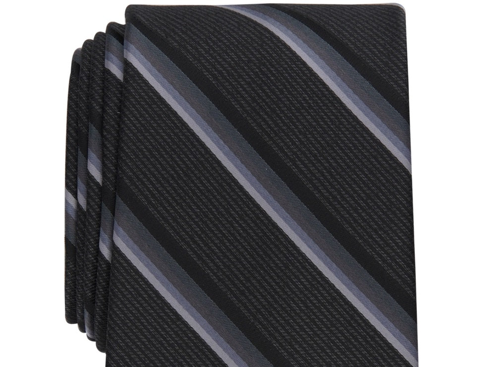 Perry Ellis Men's Abbott Stripe Tie Black Regular