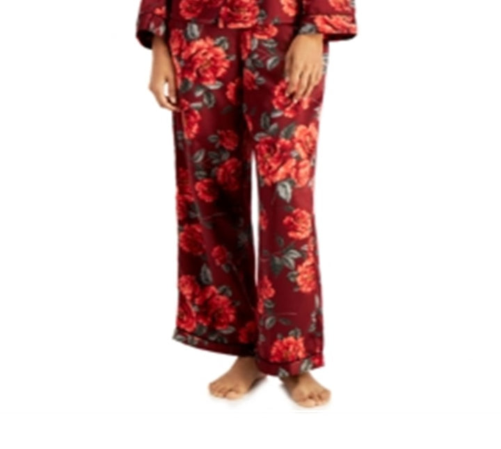 INC International Concepts Women's Satin Pajama & Headband 3Pc Set Red Size Large