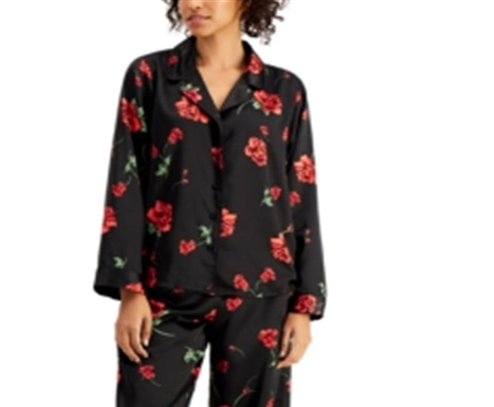 INC International Concepts Women's Satin Pajama & Headband 3Pc Set Black Size Large