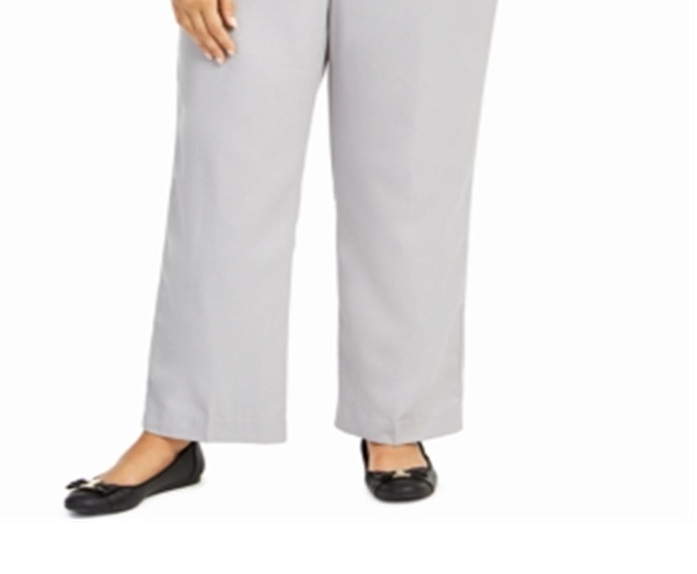 Alfred Dunner Women's Lake Geneva Pull On Pants Gray Size 20W