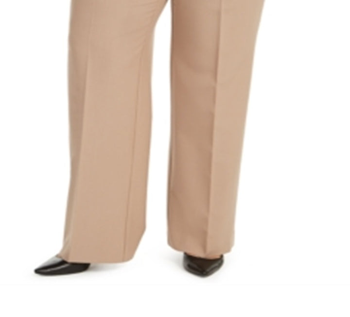 Alfani Women's Curvy Bootcut Tummy Control Pants Beige Size 24W