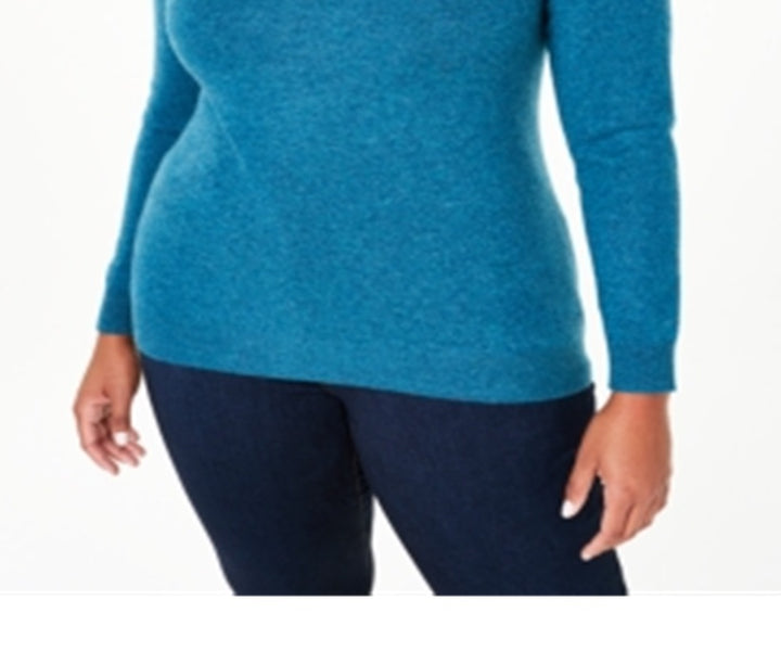 Charter Club Women's Crewneck Cashmere Sweater Blue Size 3X