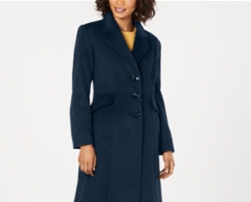 Forecaster Women's Notched Collar Maxi Walker Coat Blue Size 8