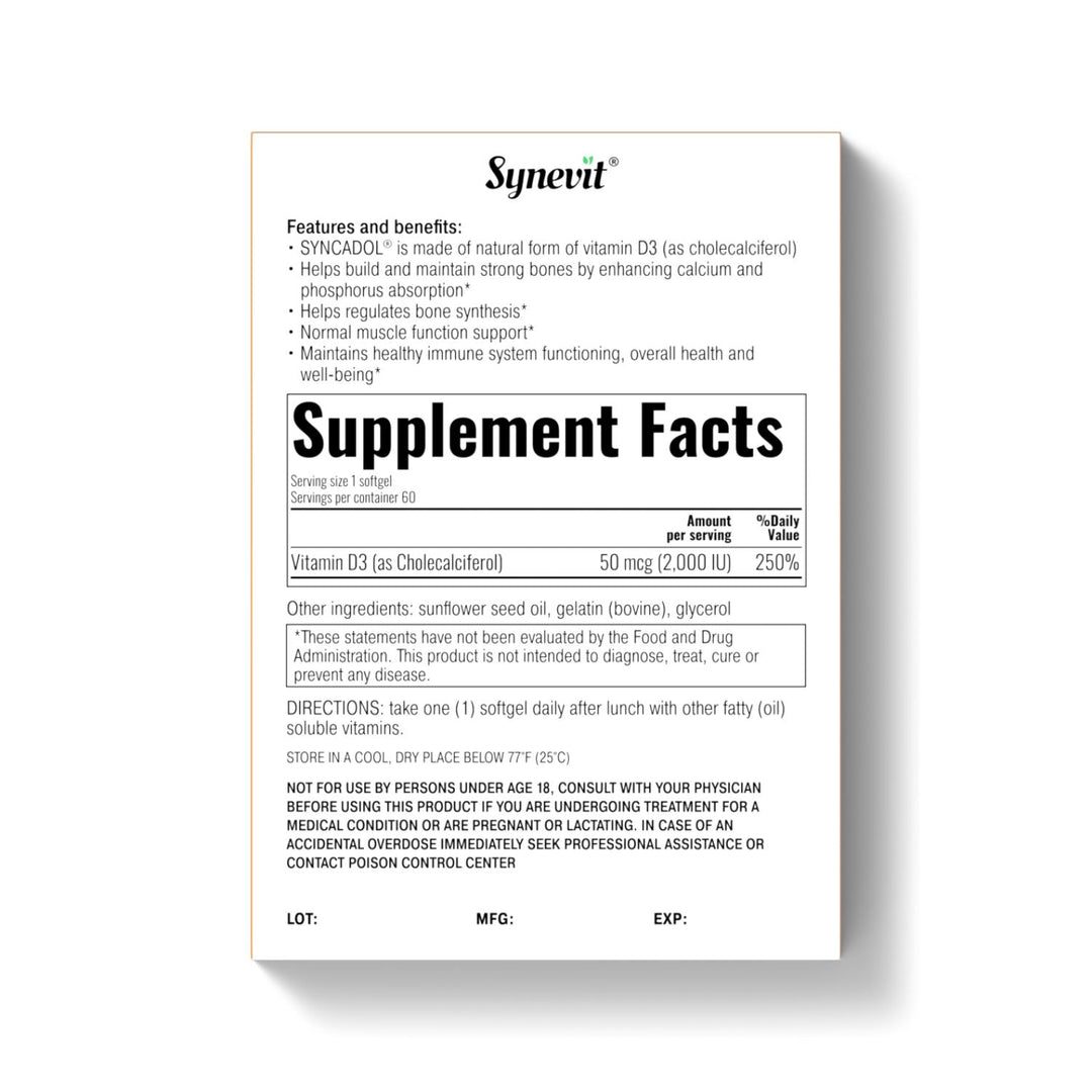 Synevit Syncadol Pain Relief Support – 60 softgel capsules