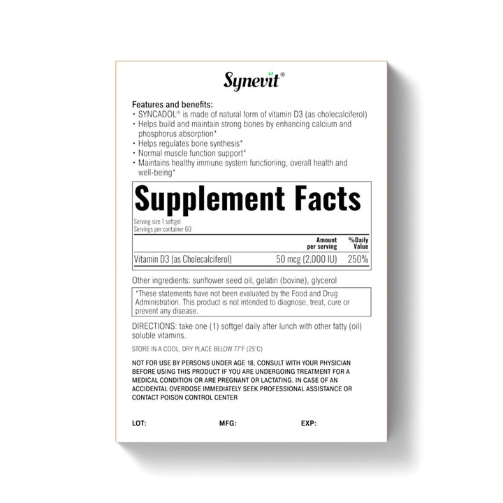 Synevit Syncadol Pain Relief Support – 60 softgel capsules