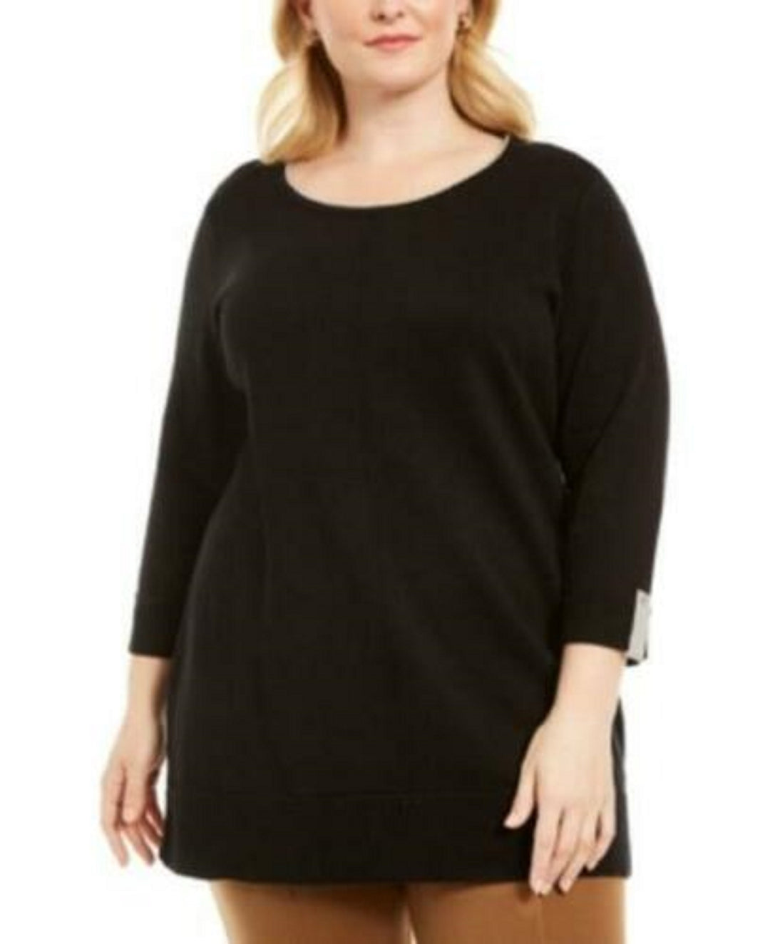 Karen Scott Women's Plus Size Cotton Roll-Neck Sweater Black Size 2X