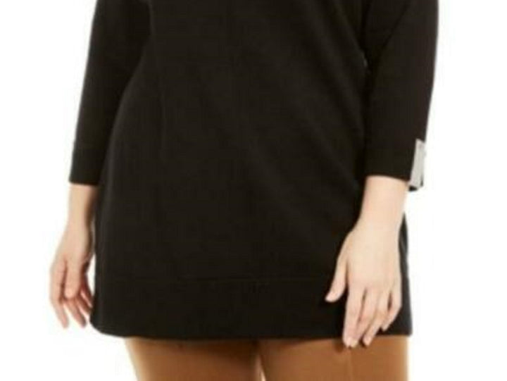 Karen Scott Women's Plus Size Cotton Roll-Neck Sweater Black Size 2X