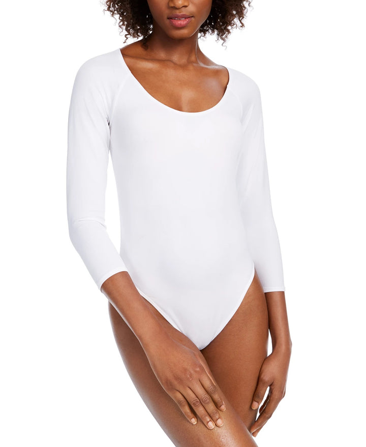 Bar III Women's Scoop Neckline Bodysuit White Size Small