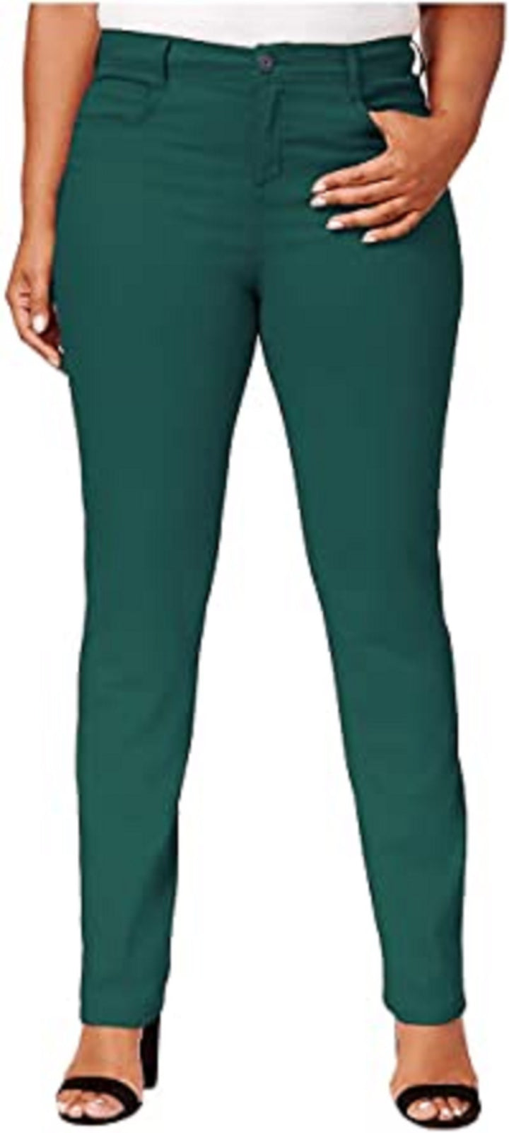 Style & Co Women's Plus Size Tummy-Control Slim-Leg Jeans Green Size 24