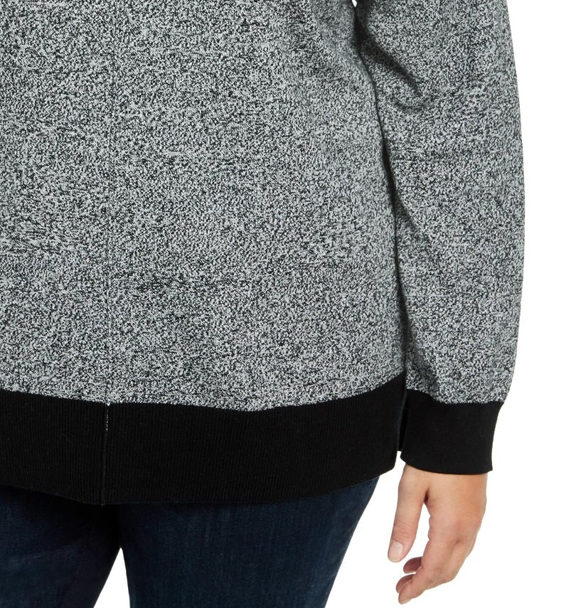 Karen Scott Women's Plus Size Mock Neck Cotton Sweater Charcoal Size 3X