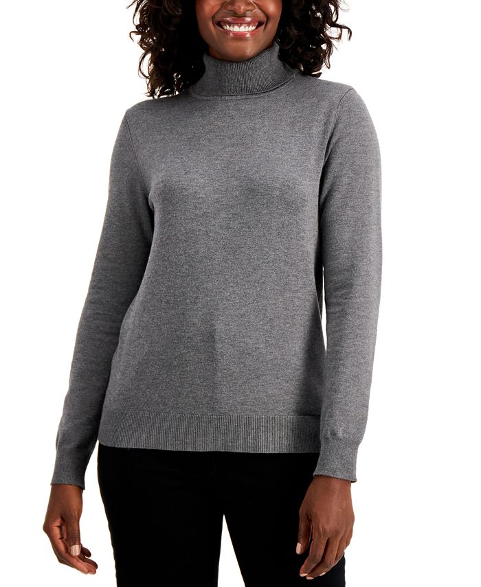 Karen Scott Women's Turtleneck Sweater Charcoal Size Extra Large