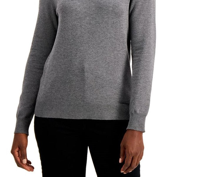 Karen Scott Women's Turtleneck Sweater Charcoal Size Extra Large