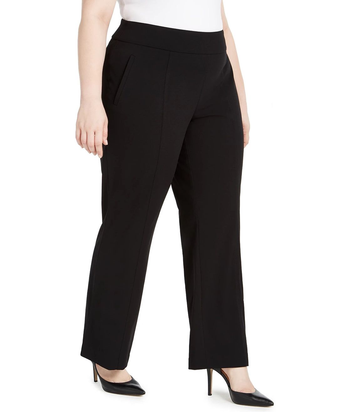 INC International Concepts Women's Plus Size High-Waist Trousers Black Size Small Petite