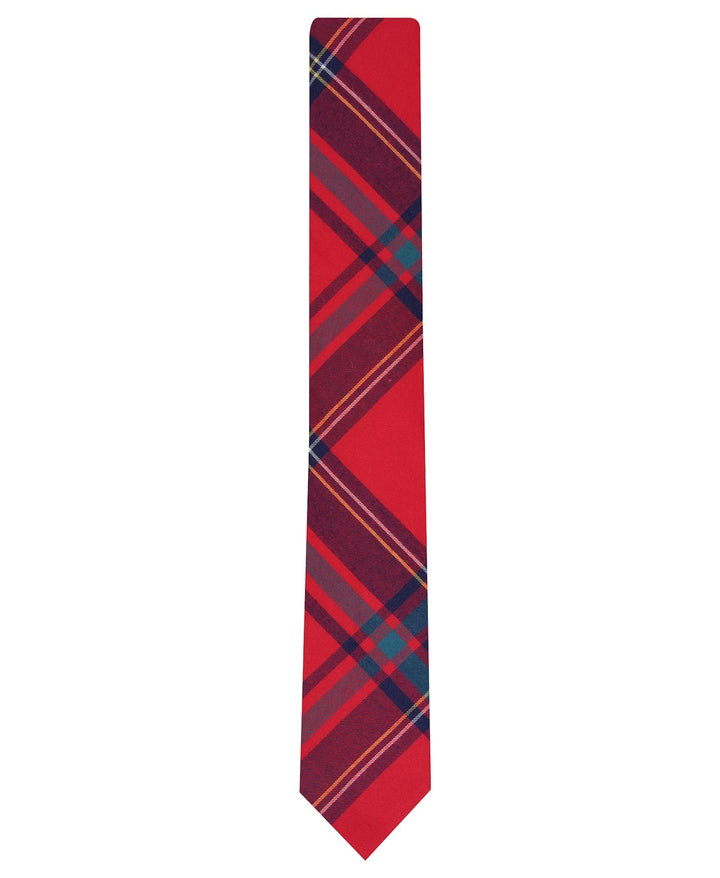 Bar III Men's Abby Skinny Plaid Tie Red Size Regular