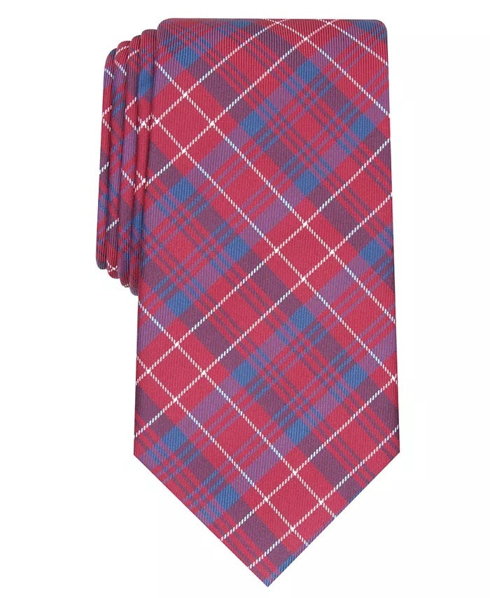 Club Room Men's Classic Plaid Tie Red Size Regular