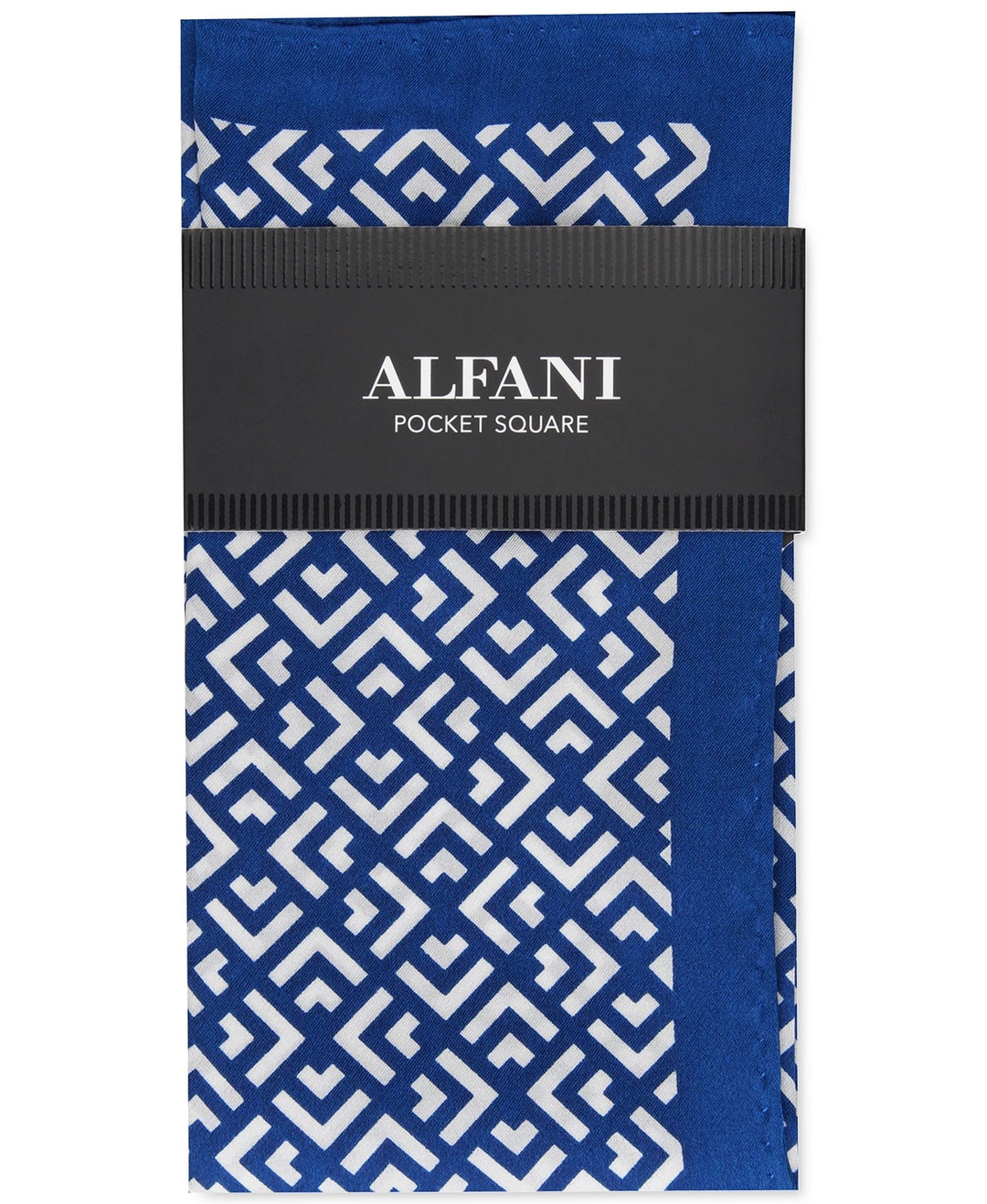 Alfani Men's Geo Silk Pocket Square Navy Size Regular