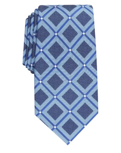 Perry Ellis Men's Hendry Grid Tie Navy Size Regular