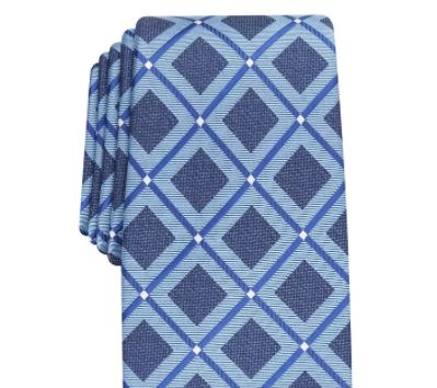 Perry Ellis Men's Hendry Grid Tie Navy Size Regular