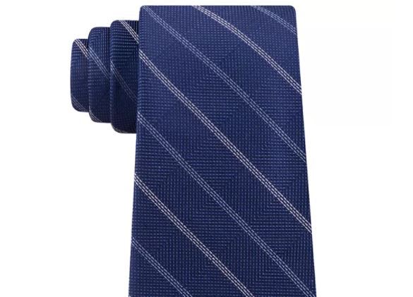 Michael Kors Men's Pencil Stripe Silk Classic Neck Tie Blue Size Regular
